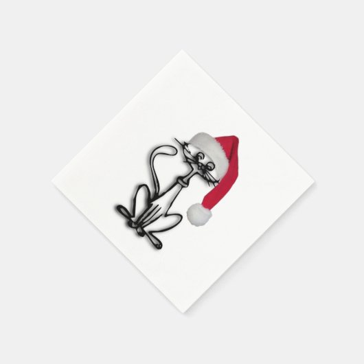 Weihnachtskatze Serviette (Ecke)