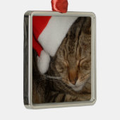 Weihnachtskatze Silbernes Ornament (Rechts)