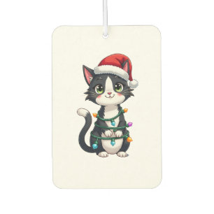Weihnachtskatze Smoking schwarze Katze xmas Lichte Autolufterfrischer