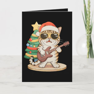 Weihnachtskatze spielt Gitarre Rock Jazz Weihnacht Karte