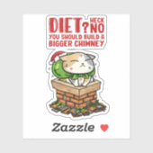 Weihnachtskatze steckte in Kamin Aufkleber (Blatt)