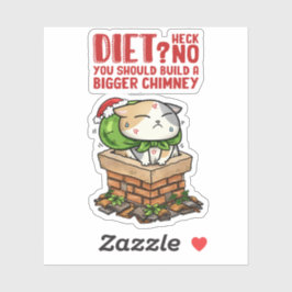 Weihnachtskatze steckte in Kamin Aufkleber