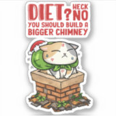 Weihnachtskatze steckte in Kamin Aufkleber (Vorderseite)