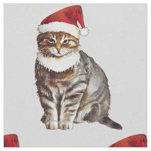 Weihnachtskatze Stoff (Nahaufnahme)