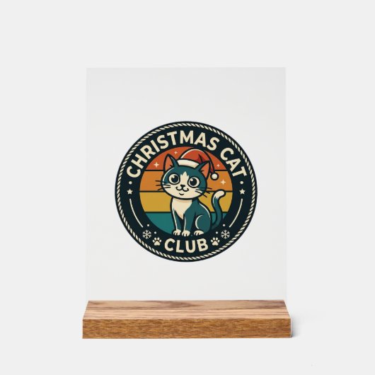 Weihnachtskatze Süße Kitty Design - Weihnachtskatz Acrylschild (Vorderseite)