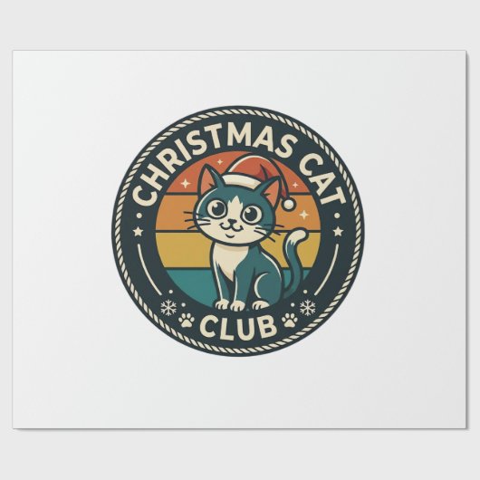 Weihnachtskatze Süße Kitty Design - Weihnachtskatz Geschenkpapier (Flach)