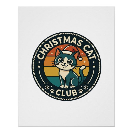 Weihnachtskatze Süße Kitty Design - Weihnachtskatz Poster (Vorderseite)