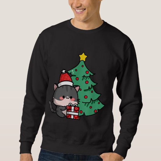Weihnachtskatze Sweatshirt (Vorderseite)