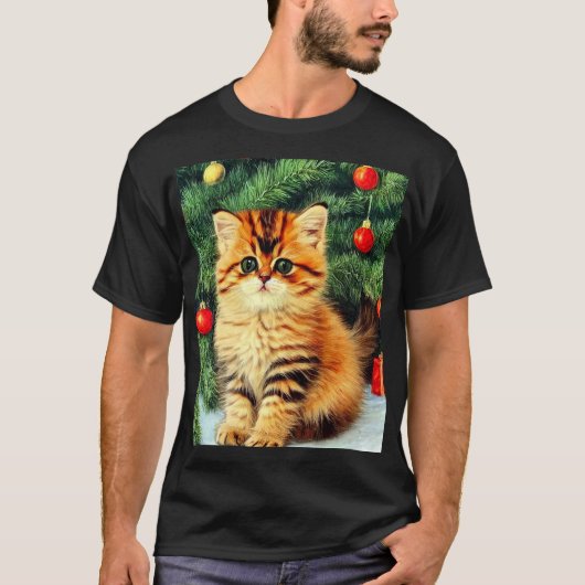 Weihnachtskatze T-Shirt (Vorderseite)