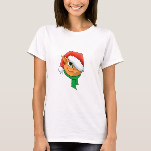 Weihnachtskatze T-Shirt (Vorderseite)