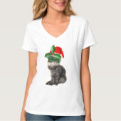 Weihnachtskatze T-Shirt (Vorderseite)