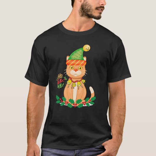 Weihnachtskatze T-Shirt (Vorderseite)