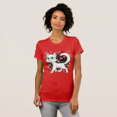 Weihnachtskatze T-Shirt (Rot) (Vorne ganz)