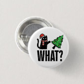 Weihnachtskatze Tipping Xmas Tree Funny Button (Vorne & Hinten)