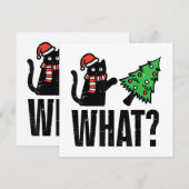 Weihnachtskatze Tipping Xmas Tree Funny Einladung (Vorne/Hinten)