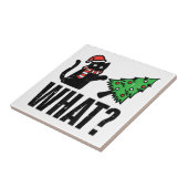 Weihnachtskatze Tipping Xmas Tree Funny Fliese (Seite)