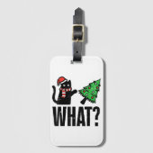 Weihnachtskatze Tipping Xmas Tree Funny Gepäckanhänger (Vorderseite Vertikal)