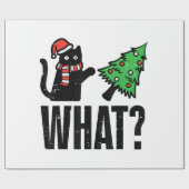 Weihnachtskatze Tipping Xmas Tree Funny Geschenkpapier (Flach)