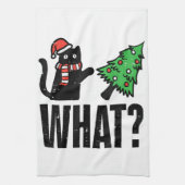 Weihnachtskatze Tipping Xmas Tree Funny Geschirrtuch (Vertikal)