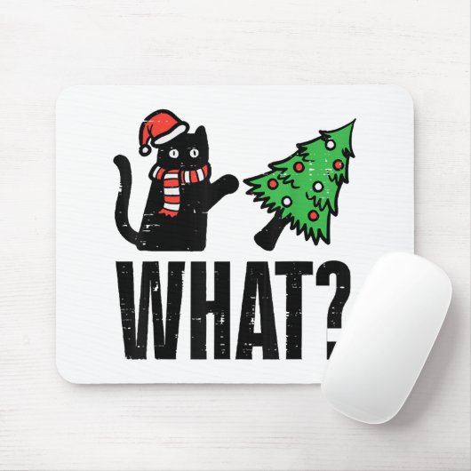 Weihnachtskatze Tipping Xmas Tree Funny Mousepad (Mit Mouse)