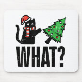 Weihnachtskatze Tipping Xmas Tree Funny Mousepad (Vorne)