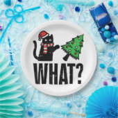 Weihnachtskatze Tipping Xmas Tree Funny Pappteller (Party)