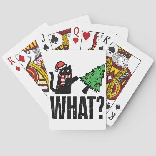 Weihnachtskatze Tipping Xmas Tree Funny Spielkarten (Rückseite)
