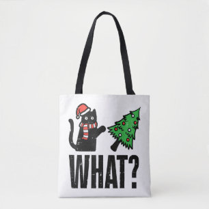 Weihnachtskatze Tipping Xmas Tree Funny Tasche
