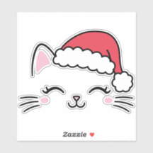 Weihnachtskatze Transparent Vinyl Sticker