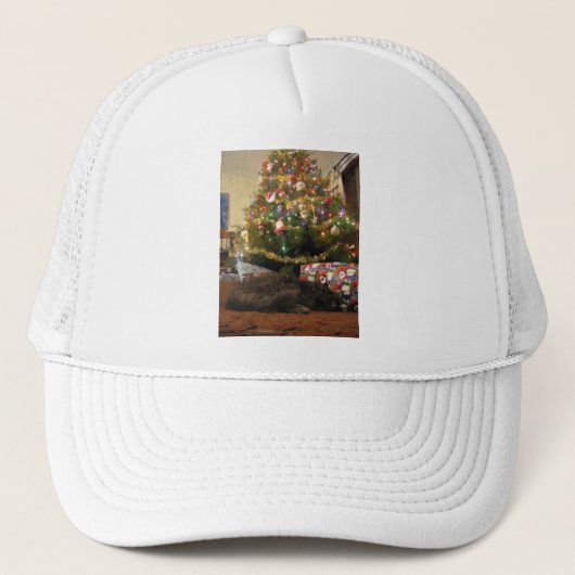 Weihnachtskatze Truckerkappe (Vorderseite)