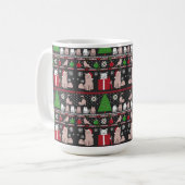 Weihnachtskatze Ugly Sweater T - Shirt Kaffeetasse (Vorderseite Links)