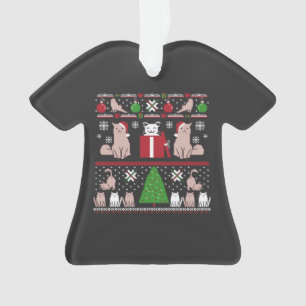 Weihnachtskatze Ugly Sweater T - Shirt Ornament