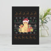 Weihnachtskatze Ugly Weihnachtsgeschenk Einladung (Stehend Vorderseite)