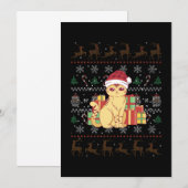 Weihnachtskatze Ugly Weihnachtsgeschenk Einladung (Vorne/Hinten)