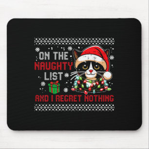 Weihnachtskatze Unartige Liste Bereuen Nichts Häss Mousepad