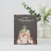 Weihnachtskatze und Hunde Niedliche Weihnachtskart (Stehend Vorderseite)