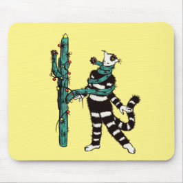 Weihnachtskatze und Kaktus komische WeihnachtsWeih Mousepad