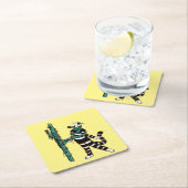 Weihnachtskatze und Kaktus komische WeihnachtsWeih Rechteckiger Pappuntersetzer (Vor Ort)