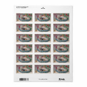 Weihnachtskatze und Kätzchen Viktorianisch Weihnac Adressaufkleber (Vorne)