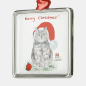 Weihnachtskatze und Mauspalast Ornament Aus Metall (Links)