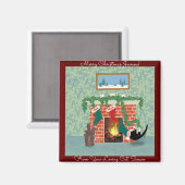 Weihnachtskatze und Strumpf Funny Personalisiert Magnet (Vorderseite/Rückseite)