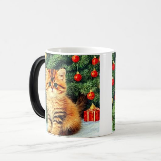 Weihnachtskatze Verwandlungstasse (Vorderseite Links)