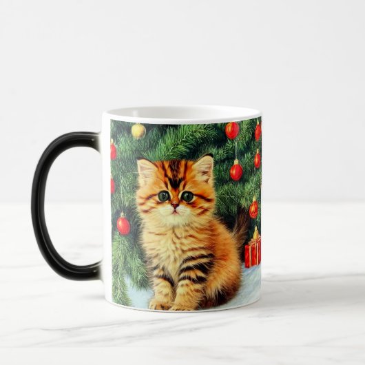 Weihnachtskatze Verwandlungstasse (Links)