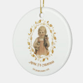 Weihnachtskatze Vintage Keramik Ornament (Links)