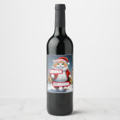 Weihnachtskatze Weihnachten, Weihnachten Weinetikett (Vorderseite)