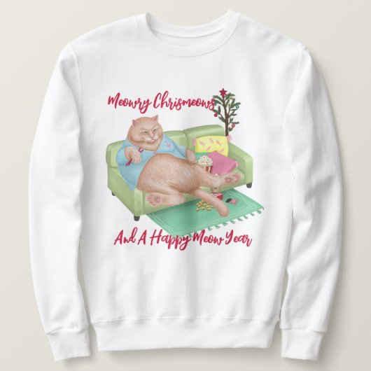Weihnachtskatze - Weihnachts-Sweatshirt Sweatshirt (Design vorne)