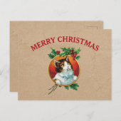 Weihnachtskatze Weihnachtsfeiertag Kraft Brown Pap Feiertagspostkarte (Vorne/Hinten)