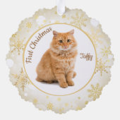 Weihnachtskatze Weihnachtsgebäck Ornament Karte (Rückseite)