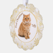 Weihnachtskatze Weihnachtsgebäck Ornament Karte (Links)