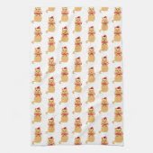 Weihnachtskatze Weihnachtsmalerei Geschirrtuch (Vertikal)